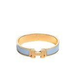 Hermes Clic Clac H Bracelet Gold In Light Blue