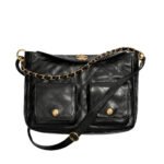 Chanel 24P Large Hobo Bag Glossy Leather Black 25Cm AS4668 B15543 94305