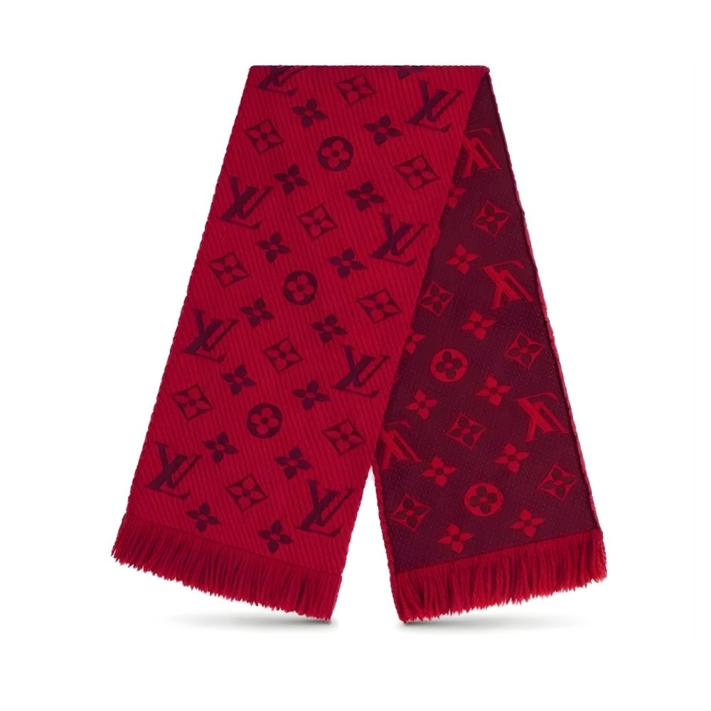 Thumbnail-22-2-2 Louis Vuitton Logomania Shine Scarf Red 180Cm M72432 - Image 1