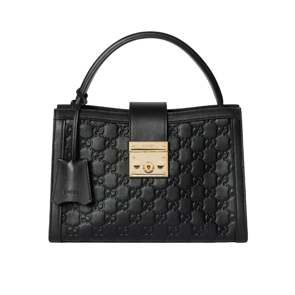 Thumbnail-24-1-4 Gucci Padlock Medium Top Handle Bag Black 25Cm 838992 Aafdv 1000 - Image 1