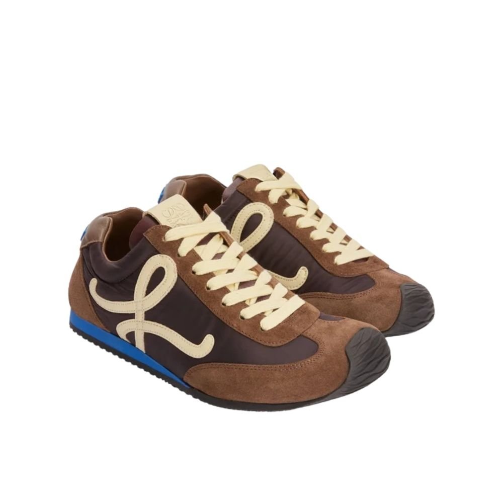 Thumbnail-28-1-3 Loewe Ballet Runner 2.0 in nylon Brown Yellow And Blue LBR2282X11 - Image 1