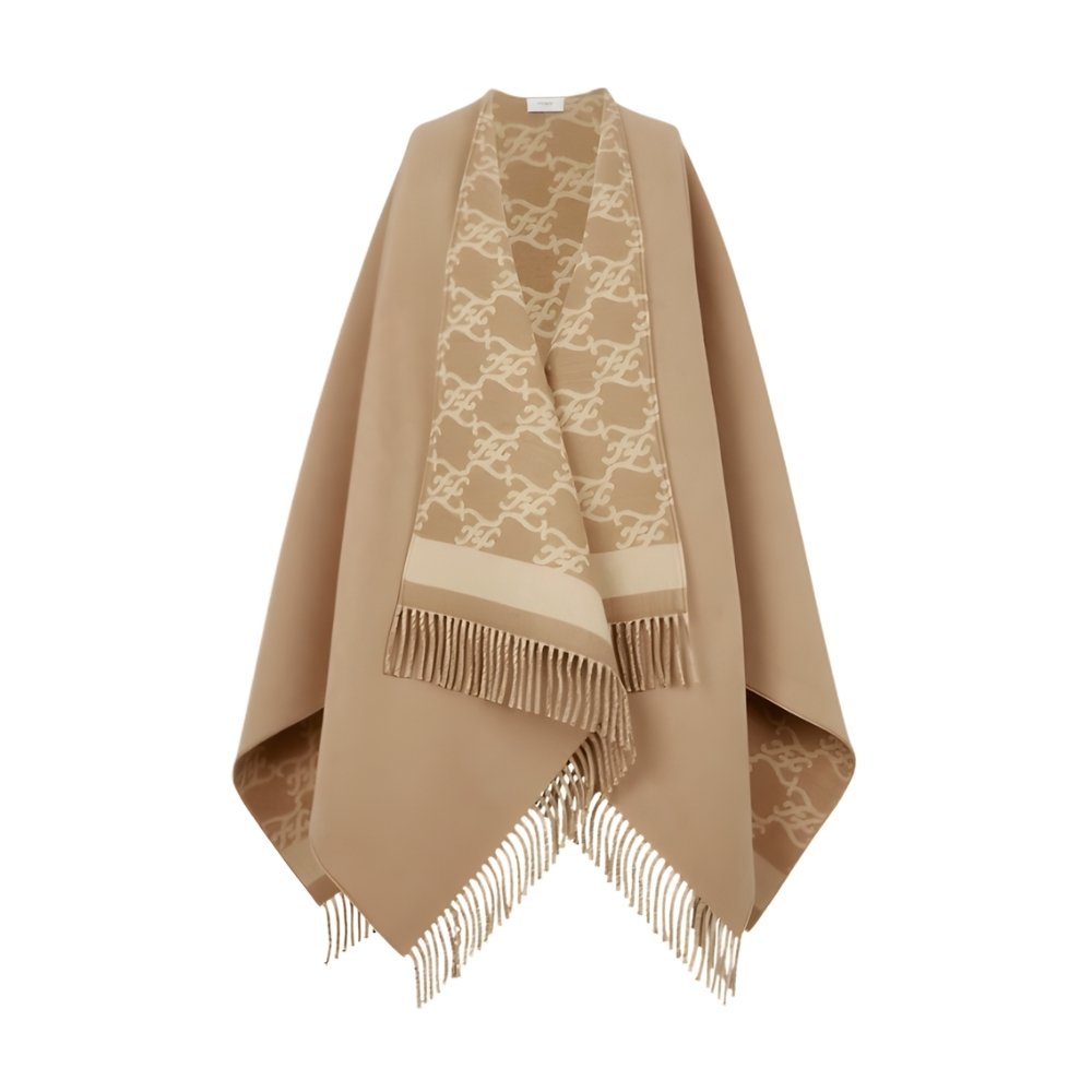 Thumbnail-29 Fendi Fringed Wrap Poncho In Brown Fxx715Ahrff0Qu5 - Image 1