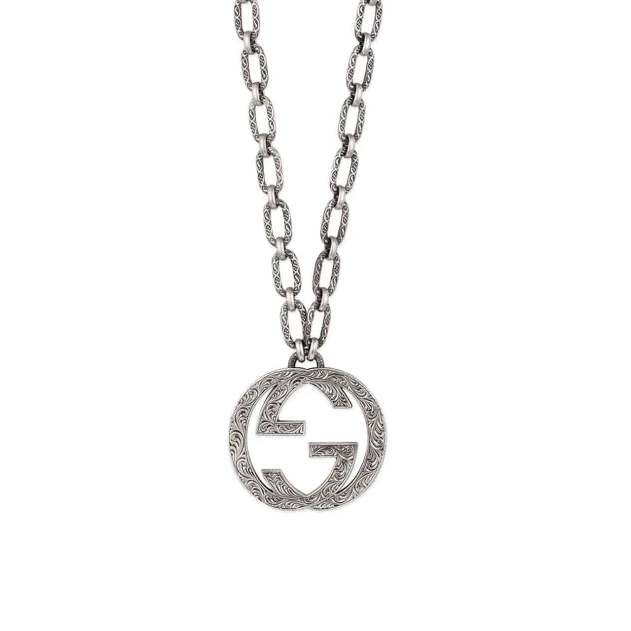 Thumbnail-44-2-1 Gucci Arabesque Interlocking G Chain Necklace Sterling Silver - Image 1