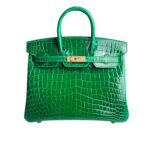 Hermes Birkin 30 Crocodile Gold Toned Hardware Dark Green 30Cm