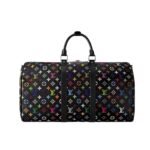 Louis Vuitton X Takashi Murakami Keepall Bandoulière 50 Multicolored Black 50Cm M13745