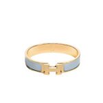 Hermes Clic Clac H Bracelet Gold In Light Blue