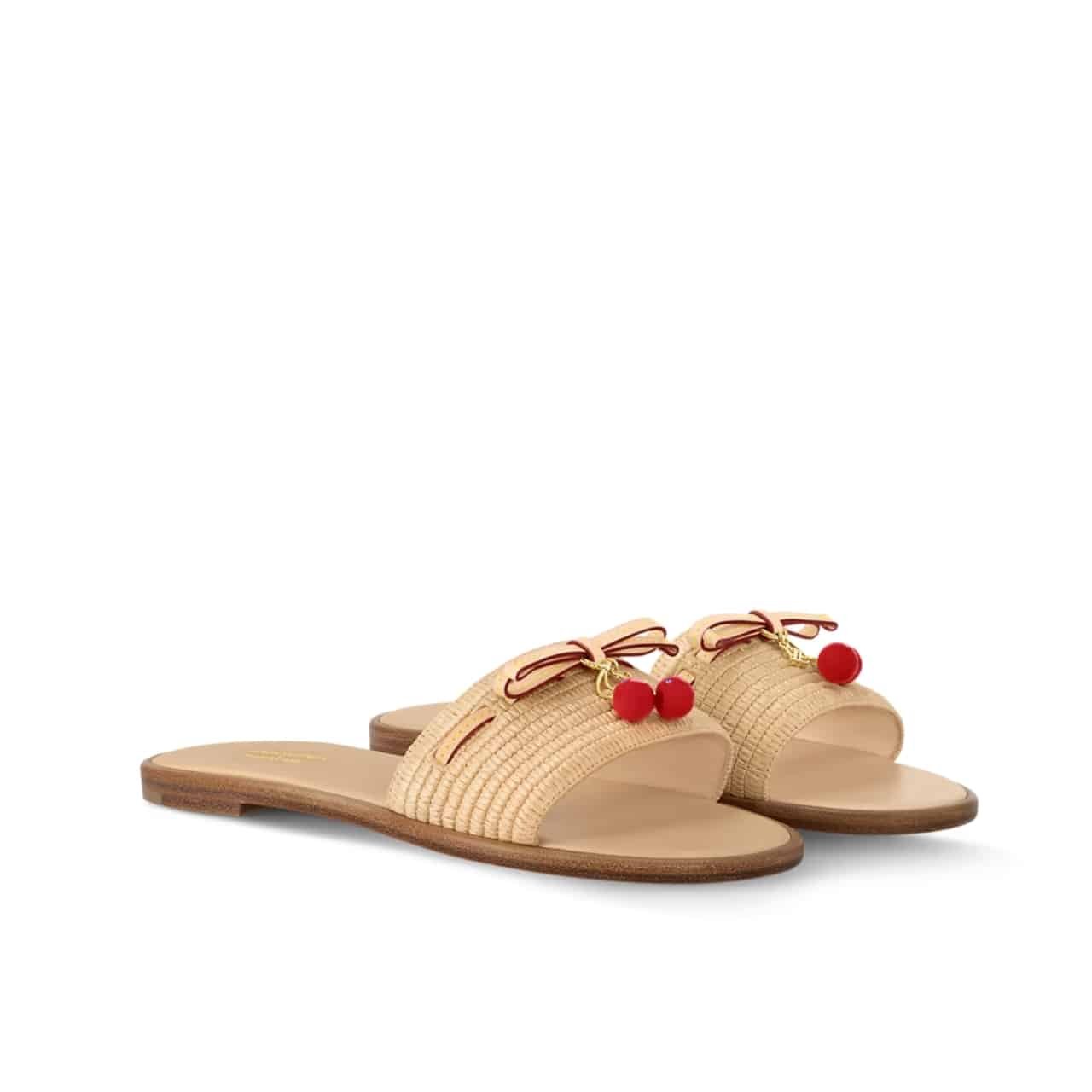 Thumbnail-5-8-2 Louis Vuitton X Takashi Murakami Lily Flat Mule Raffia Beige 1Ahlrn - Image 1
