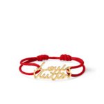 Louis Vuitton Lv Script Bracelet Red Gold M4479Z