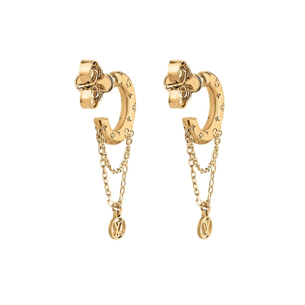 Thumbnail-6-18 Louis Vuitton Nanogram Mini Hoop Earrings Gold M00572 - Image 1