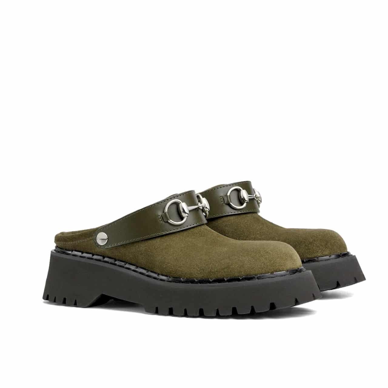 Thumbnail-6-6-4 Gucci Women Mule With Horsebit Dark Green 835829 Aae3R 3037 - Image 1