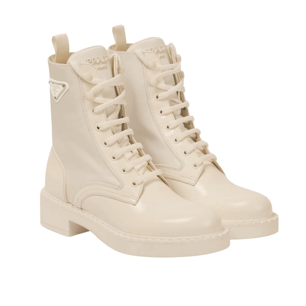 Thumbnail-61-1-1 Prada Brushed Leather Abd Re Nylon Boots Creme 1T782M 3Lf7 F0F24 F B050 - Image 1