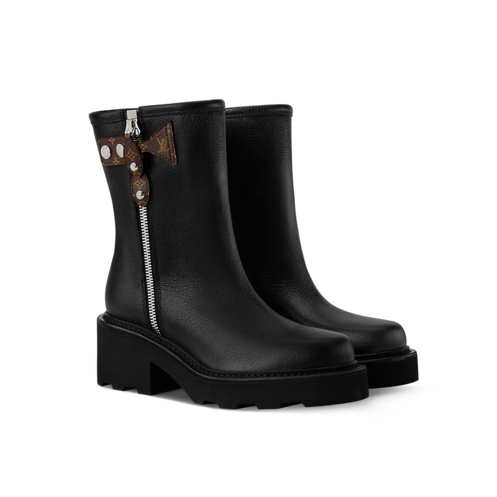 Thumbnail-7-12-1 Louis Vuitton Lv Beaubourg Ankle Boot Black 1Aidd4 - Image 1