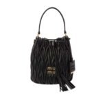 Miu Miu Matelassé Nappa Leather Bag Black 17Cm 5Be084 N88 F0002 V Ooo