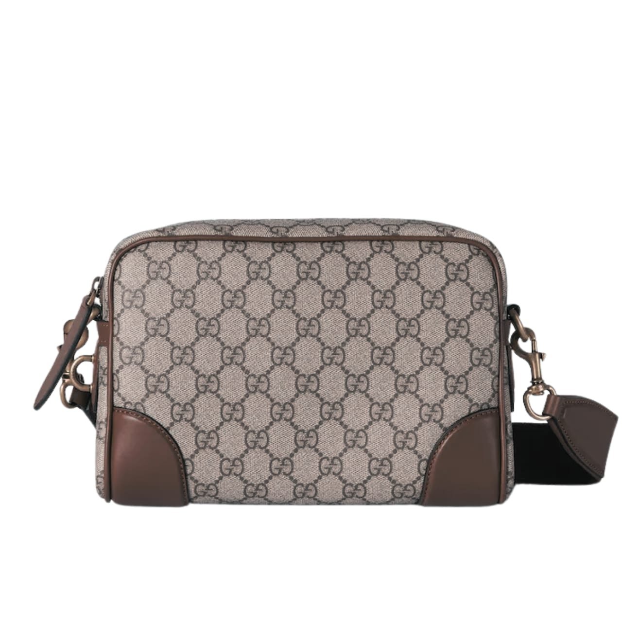 Thumbnail-7-7-3 Gucci Gg Emblem Small Crossbody Bag Grey And Dark Brown 23Cm - Image 1