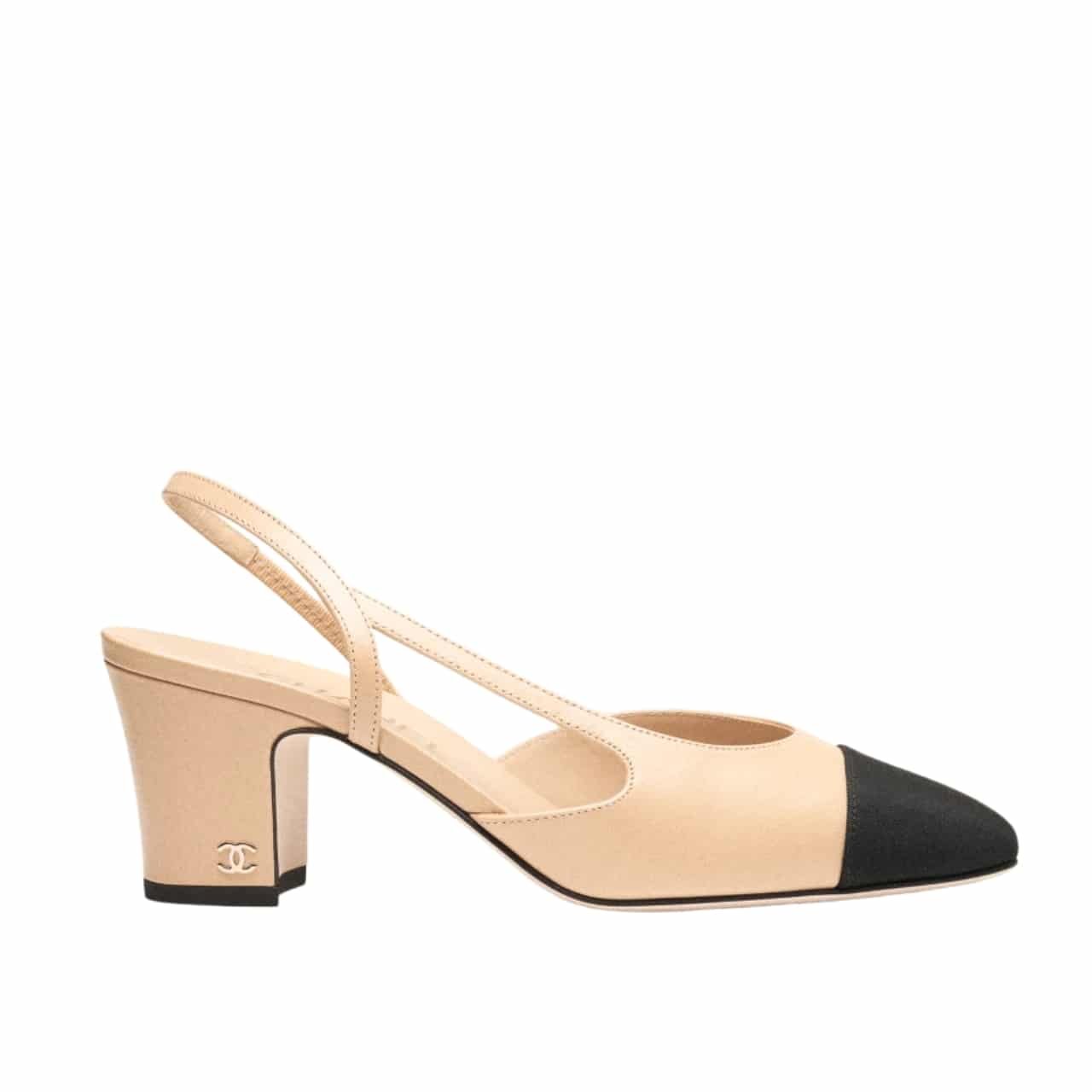 Thumbnail-72-3 Chanel Slingbacks Grosgrain Beige And Black G31318 Y50006 C8378 - Image 1