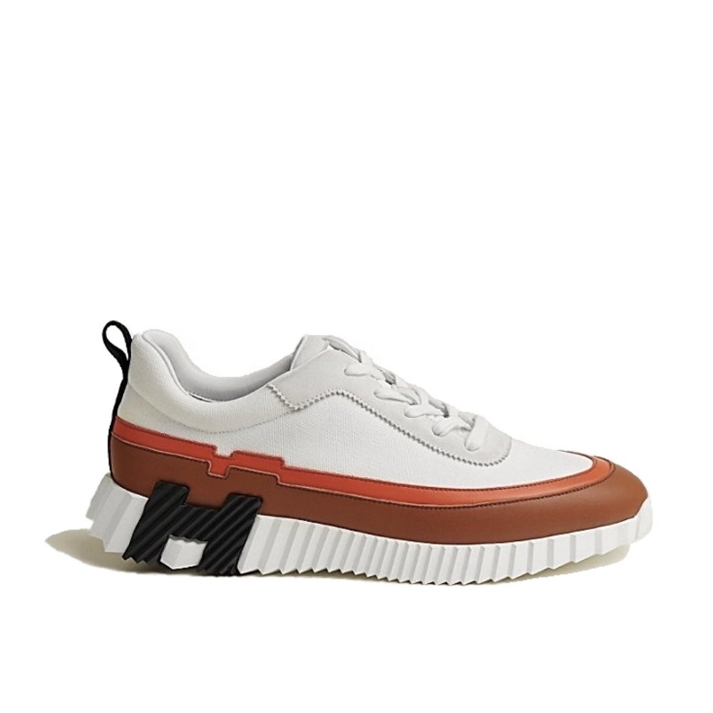 Thumbnail-9-3-5 Hermes Bouncing Sneaker White And Brown H242796Zh90400 - Image 1