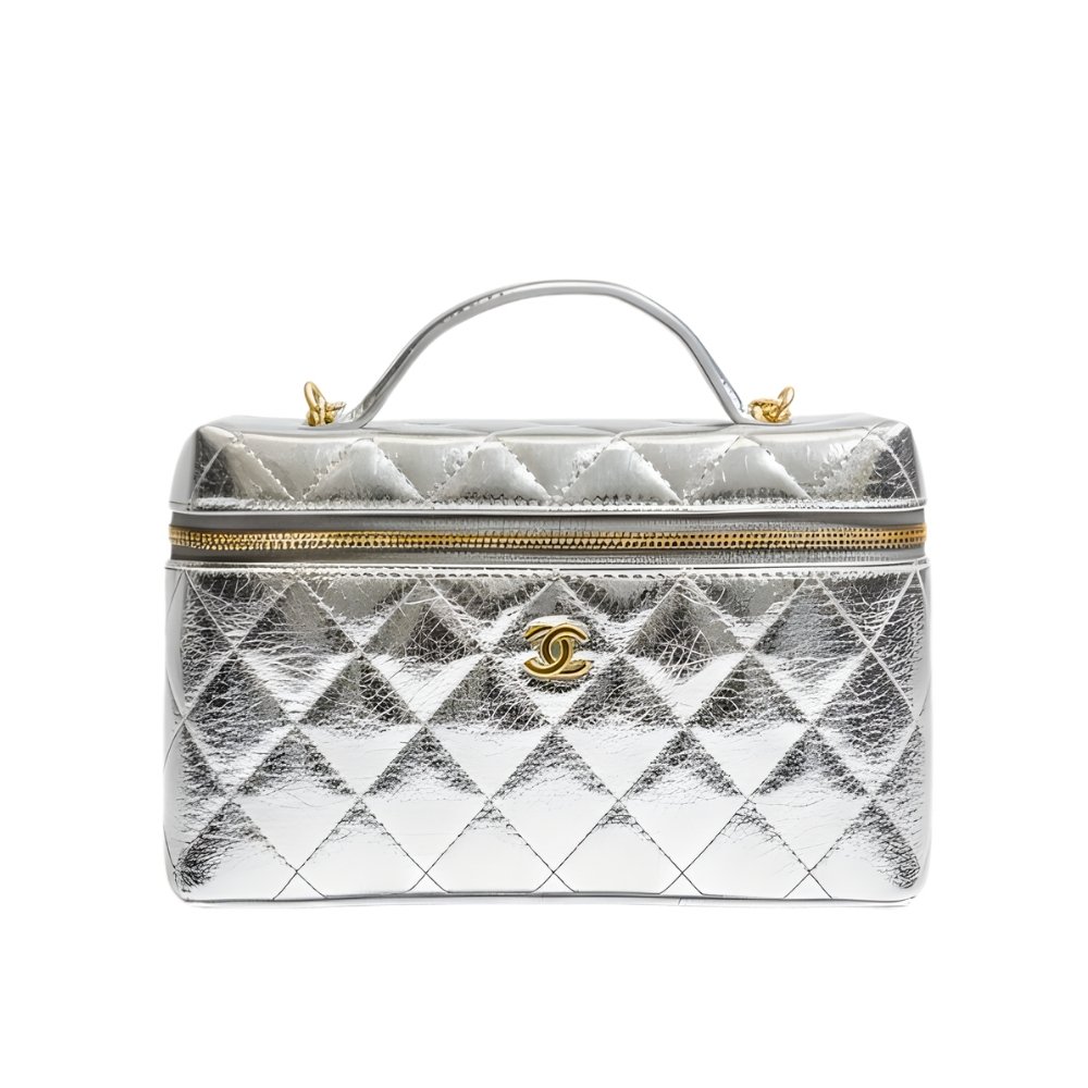 Thumbnails-Emlina-11-2 Chanel Vanity Case With Chain Metallic Silver 20Cm - Image 1