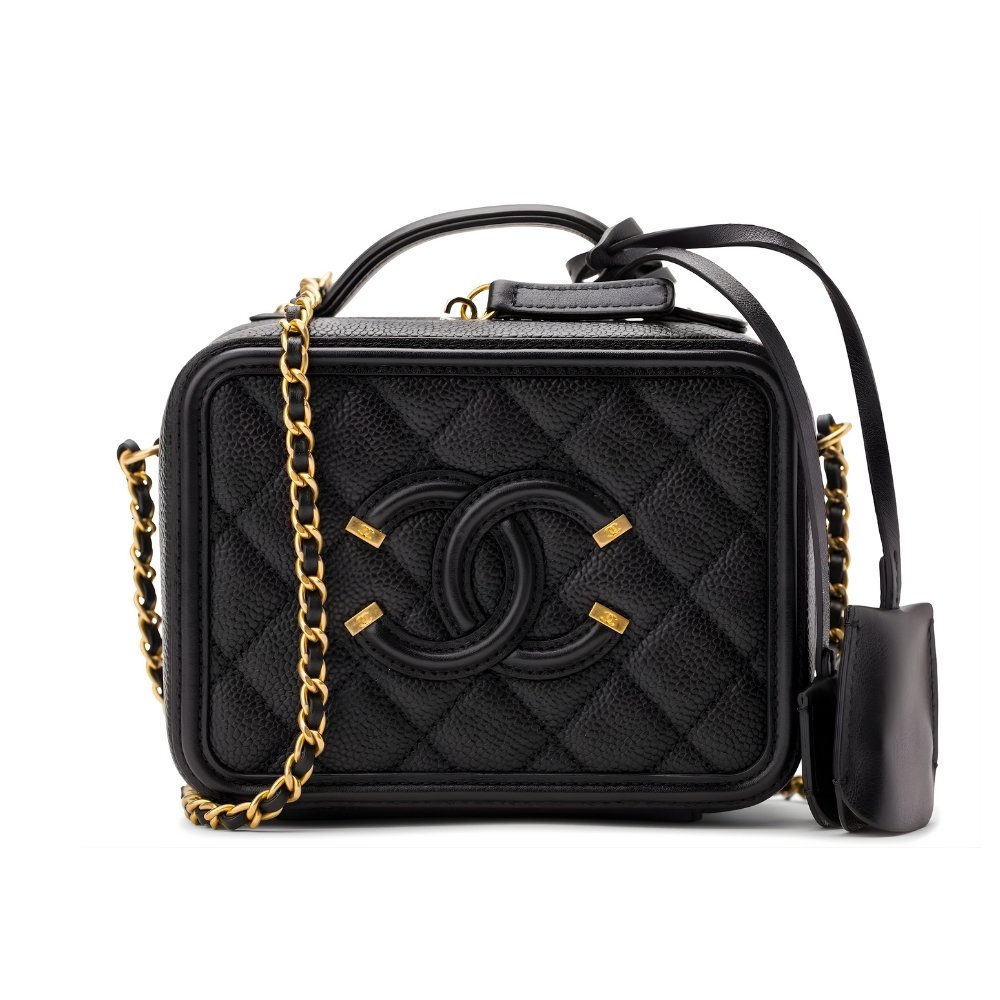 Thumbnails-Emlina-19-2 Chanel CC Filigree Medium Vanity Case Black 21Cm - Image 1