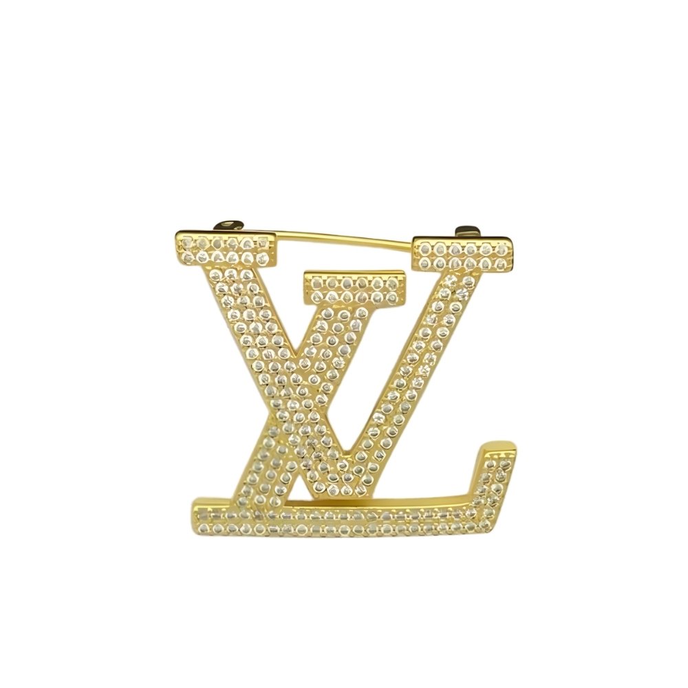 Thumbnails-Emlina-3-5 Louis Vuitton Crystal Brooch Gold - Image 1