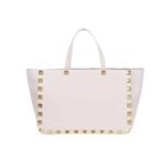 Valentino Garavani Rockstud Tote Bag White 40Cm