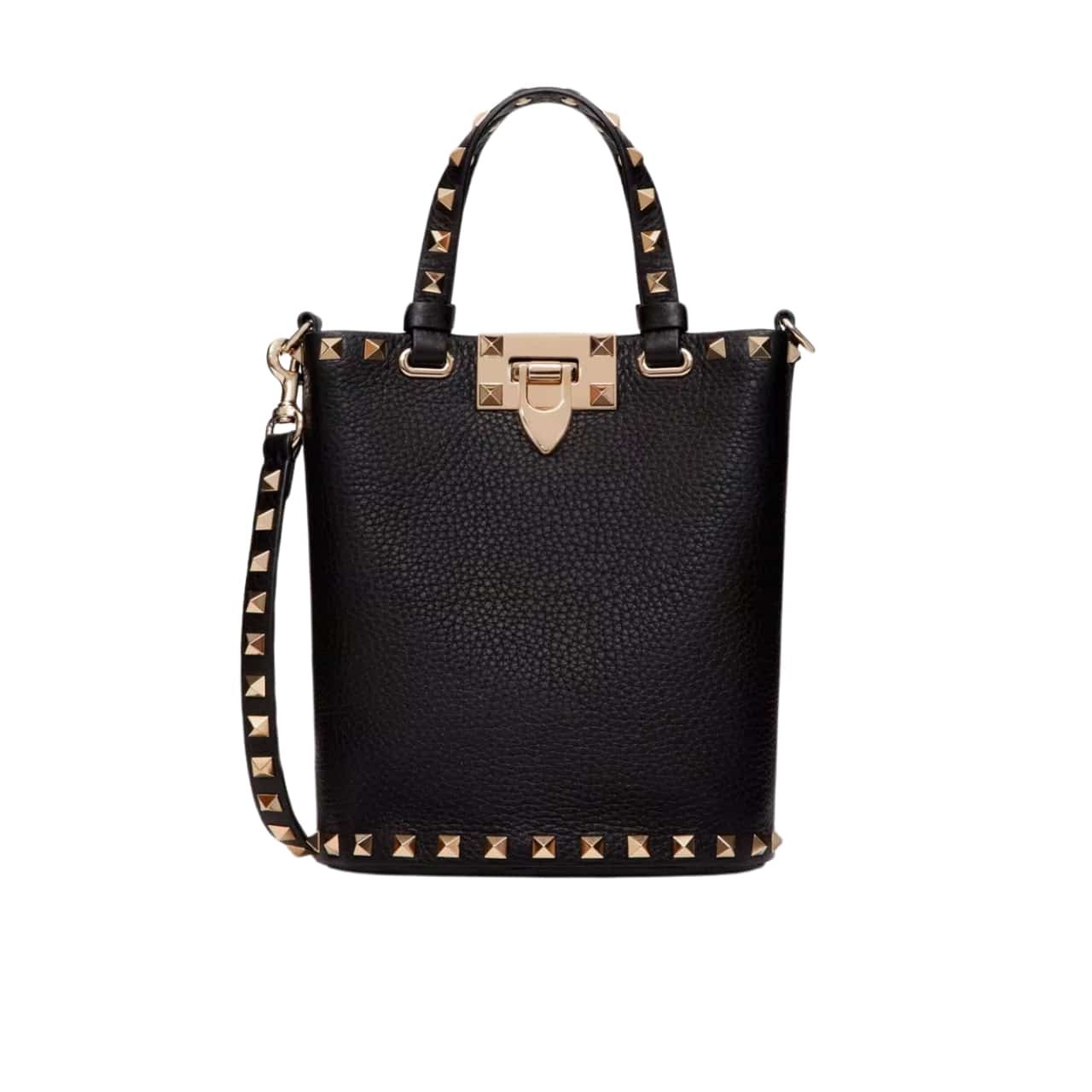 VLB-4 Valentino Rockstud Crossbody Pouch In Grainy Calfskin Black 16Cm 5W2P0W31Vsh 0No - Image 1