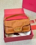 Valentino Garavani Vlogo 1960 Nappa Leather Shoulder Bag Brown 28Cm - Image 2