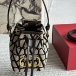 Valentino Mini Vlogo Signature Bucket Bag In Toile Iconographe Brown 22Cm 5W2P0Z44Vri 6Zn - Image 6