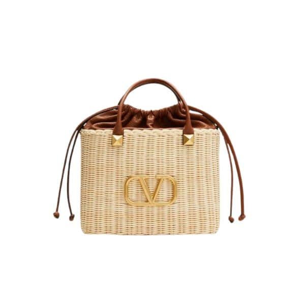 xr:d:DAFq60kf68c:257,j:5954157952325566667,t:23081004 Valentino Garavani Wo Vlogo Small Wicker Basket Bag Beige 25Cm Xw2B0K41Ymp 43S - Image 1