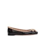 Valentino Garavani Rockstud Patent Leather Ballerina Black 3W2S0Hq5Vnw N71
