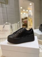 Valentino Garavani Flatform Rockstud Untitled Sneaker In Calfskin Black - Image 6