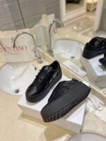 Valentino Garavani Flatform Rockstud Untitled Sneaker In Calfskin Black - Image 7
