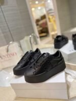 Valentino Garavani Flatform Rockstud Untitled Sneaker In Calfskin Black - Image 9