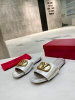 Valentino Garavani Vlogo Signature Slide Sandal Silver - Image 8