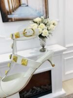 Valentino Garavani Roman Stud Kitten Heel Pumps White - Image 4