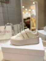 Valentino Garavani Flatform Rockstud Untitled Sneaker In Calfskin White 4W2S0Gg8Bhs 0Bo - Image 6