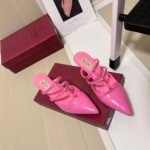 Valentino Garavani Rockstud Wispy Mule In Calfskin Magenta - Image 2