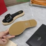 Valentino Garavani Vlogo Leather Espadrille Slides Black - Image 8