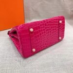 Hermes Birkin 30 Crocodile Gold Toned Hardware Dark Pink 30Cm - Image 5