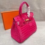 Hermes Birkin 30 Crocodile Gold Toned Hardware Dark Pink 30Cm - Image 3