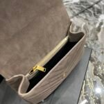Saint Laurent College Medium Suede Shoulder Bag Gray 24Cm - Image 2