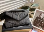 Saint Laurent Puffer Medium In Suede And Denim Black 30Cm - Image 2