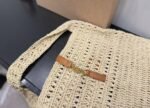 Saint Laurent Le 5 A 7 In Raffia Crochet And Smooth Leather Beige 32Cm 690941Gaaar2080 - Image 8
