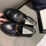 Gucci Women’S Leather Lug Sole Horsebit Loafers Black 577236 Ds800 1000 - Image 7