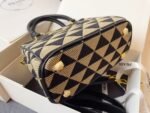 Prada Galleria Mini Bag In Embroidered Jacquard Black And Beige 20Cm 1Ba906 2Fkl F0Y30 V Xom - Image 7