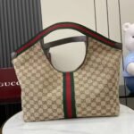 [Super Vip 1:1] Gucci Giglio Large Tote Bag Gg Canvas Beige And Dark Brown 60Cm 853971 Faffp 2547 - Image 4