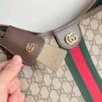 Gucci Ophidia Large Shoulder Bag Beige And Dark Brown 33Cm ‎836871 Fae0K 9853 - Image 6