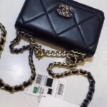 Chanel 19 Wallet On Chain Bag Shiny Gold And Silver Tone Black 19Cm Ap3267 B04852 94305 - Image 7