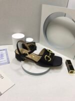 Gucci Women’S Sandal With Horsebit Black 655413 Bko00 1000 - Image 6