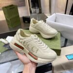 Gucci Women Rhyton Gucci Logo Leather Sneaker Beige 528892 Drw00 9522 - Image 3