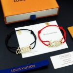 Louis Vuitton Lv Script Bracelet Black Gold M4437Z - Image 6